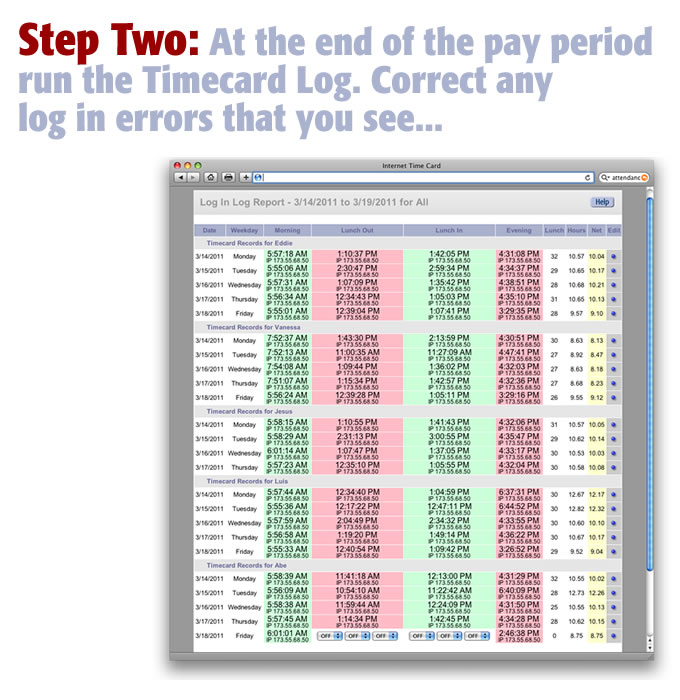 Employee Timecard Report